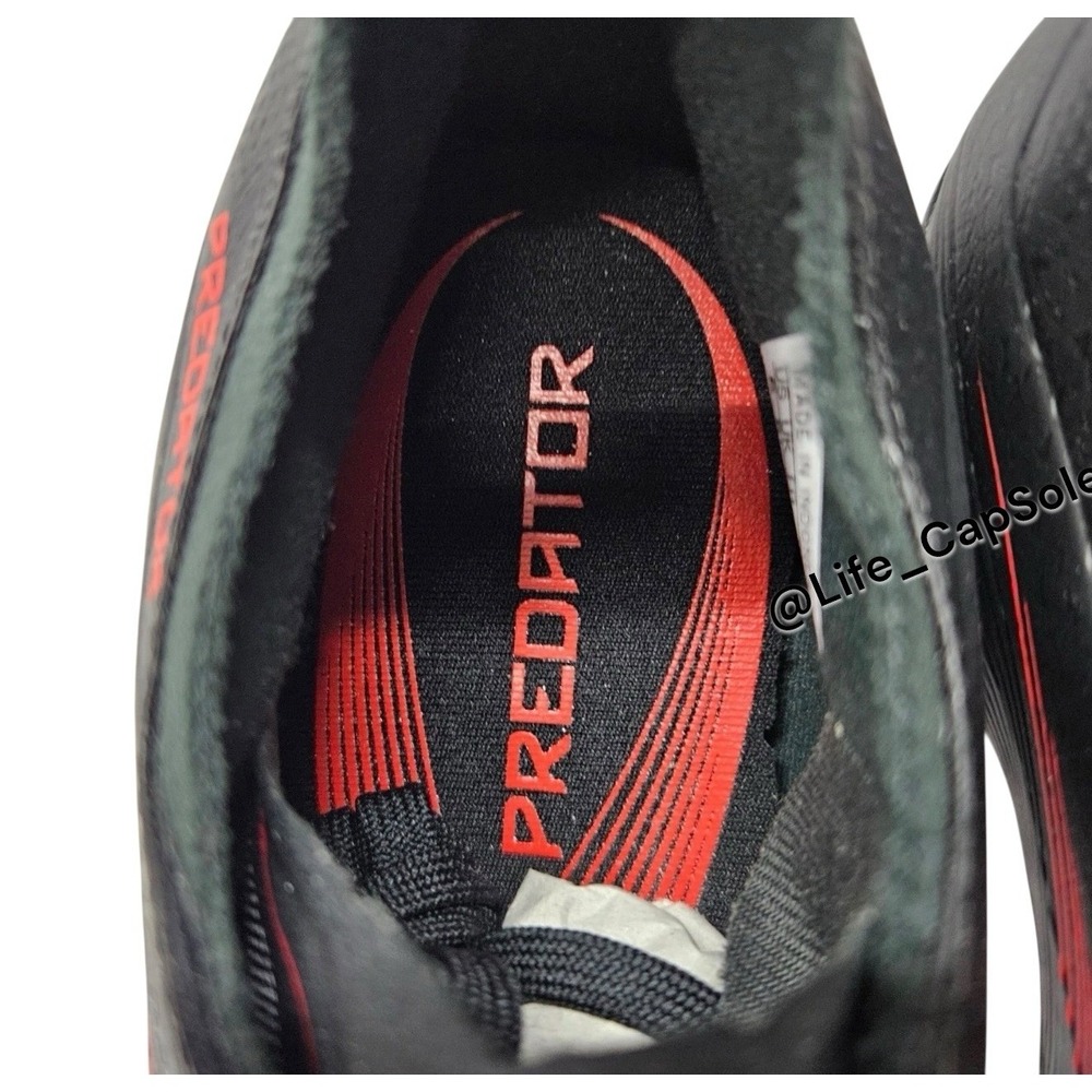 Size 7 Adidas Soccer Cleats Predator League Black Red FG/MG ID1328 Mens New - Picture 8 of 9